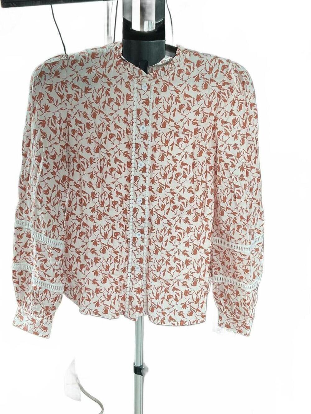 NWOT Melanie Lace Floral Puff Sleeve Top Bohemian Romantic 100% Viscose Size S